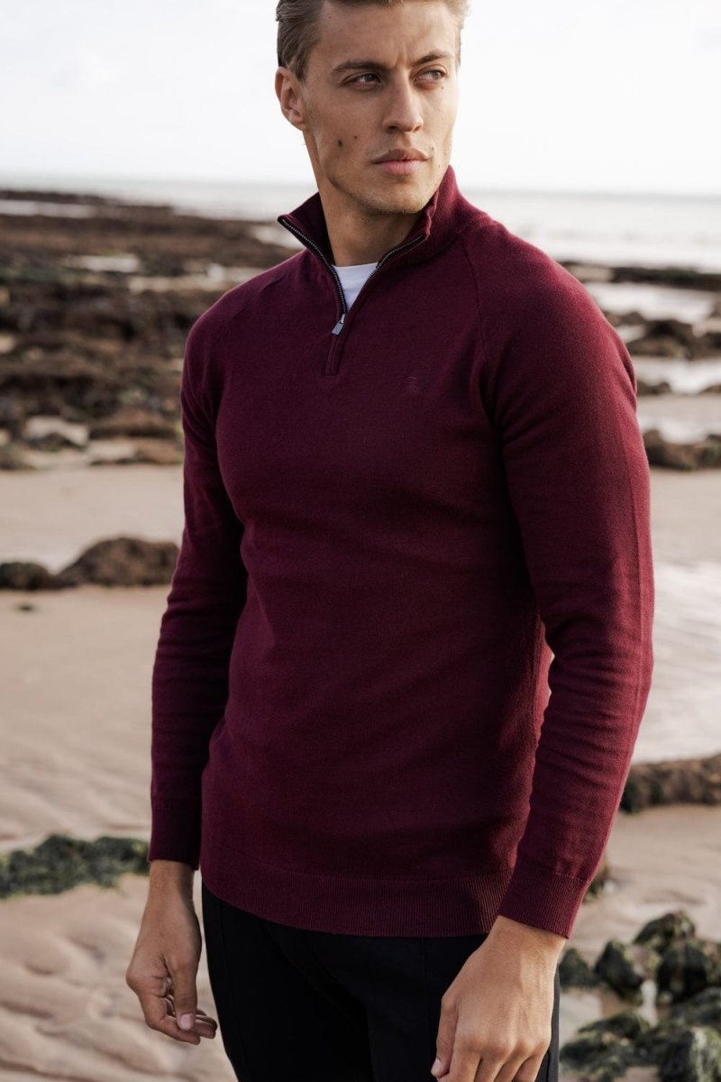 Maroon half zip best sale