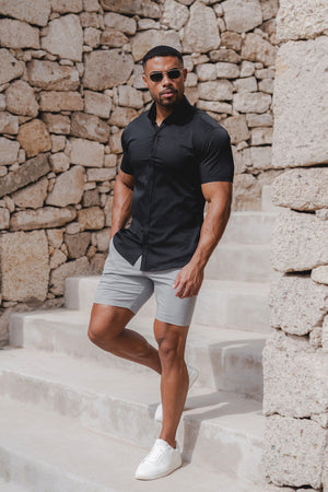 Athletic Fit Chino Shorts 7" in Pale Grey - TAILORED ATHLETE - USA