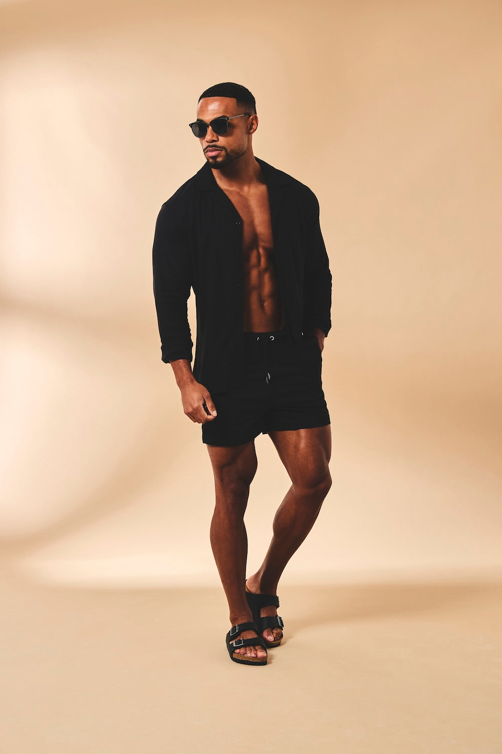 Quick Dry Plain Swim Shorts in Black - TAILORED ATHLETE - USA