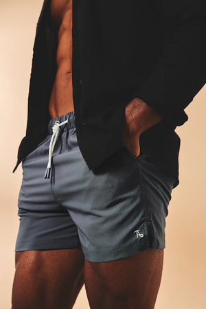Quick Dry Plain Swim Shorts in Graphite - TAILORED ATHLETE - USA
