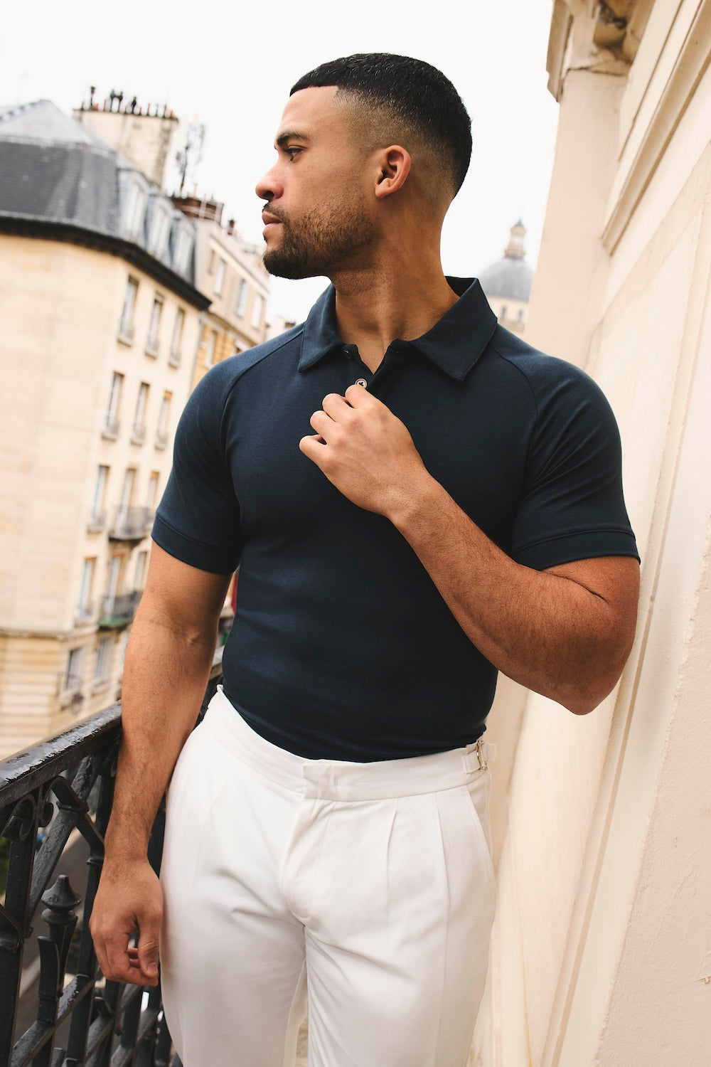 Luxe Smart Polo Shirt in Ink Blue - TAILORED ATHLETE - USA