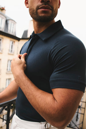 Luxe Smart Polo Shirt in Ink Blue - TAILORED ATHLETE - USA