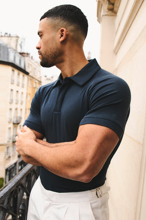 Luxe Smart Polo Shirt in Ink Blue - TAILORED ATHLETE - USA