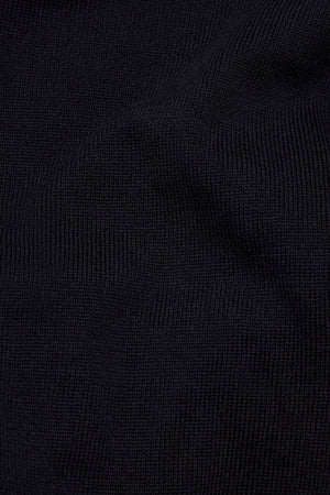 Pure Cotton Knitted Button Neck Sweater in Black - TAILORED ATHLETE - USA