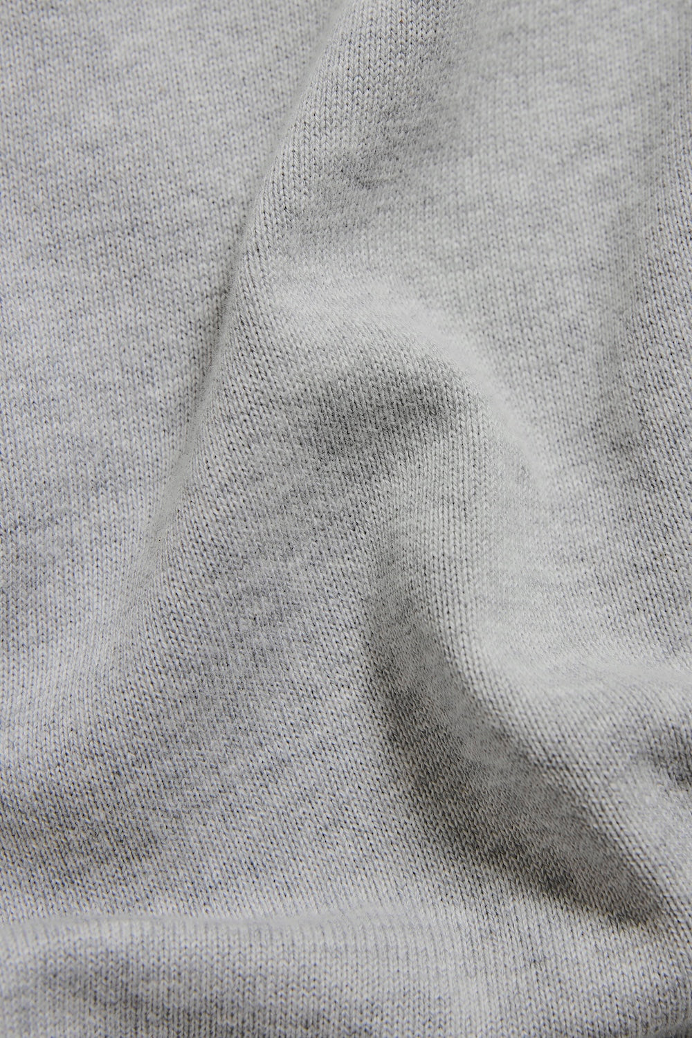 Pure Cotton Knitted Crew Neck Sweater in Silver Grey Marl - TAILORED ATHLETE - USA