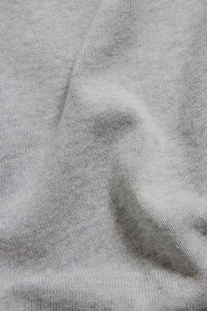 Pure Cotton Knitted Crew Neck Sweater in Silver Grey Marl - TAILORED ATHLETE - USA