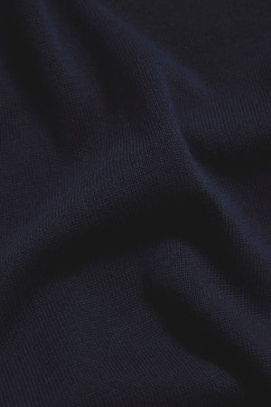 Pure Cotton Knitted Half Zip Neck Sweater in Navy - TAILORED ATHLETE - USA