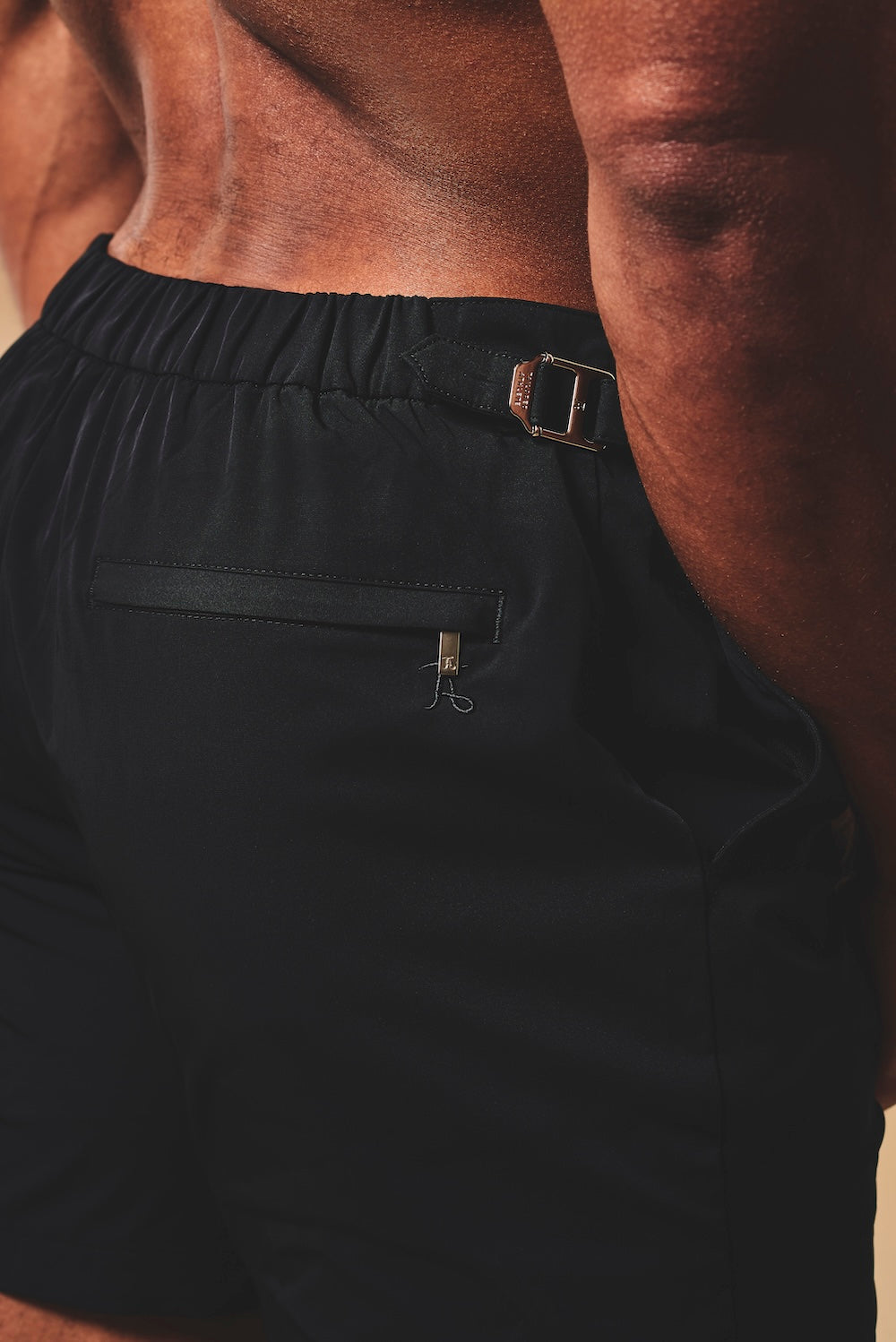 Quick Dry Hybrid Side Adjuster Swim Short in Black - TAILORED ATHLETE - USA