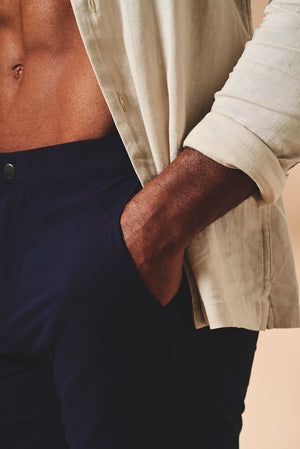 Quick Dry Hybrid Side Adjuster Swim Shorts in Navy - TAILORED ATHLETE - USA