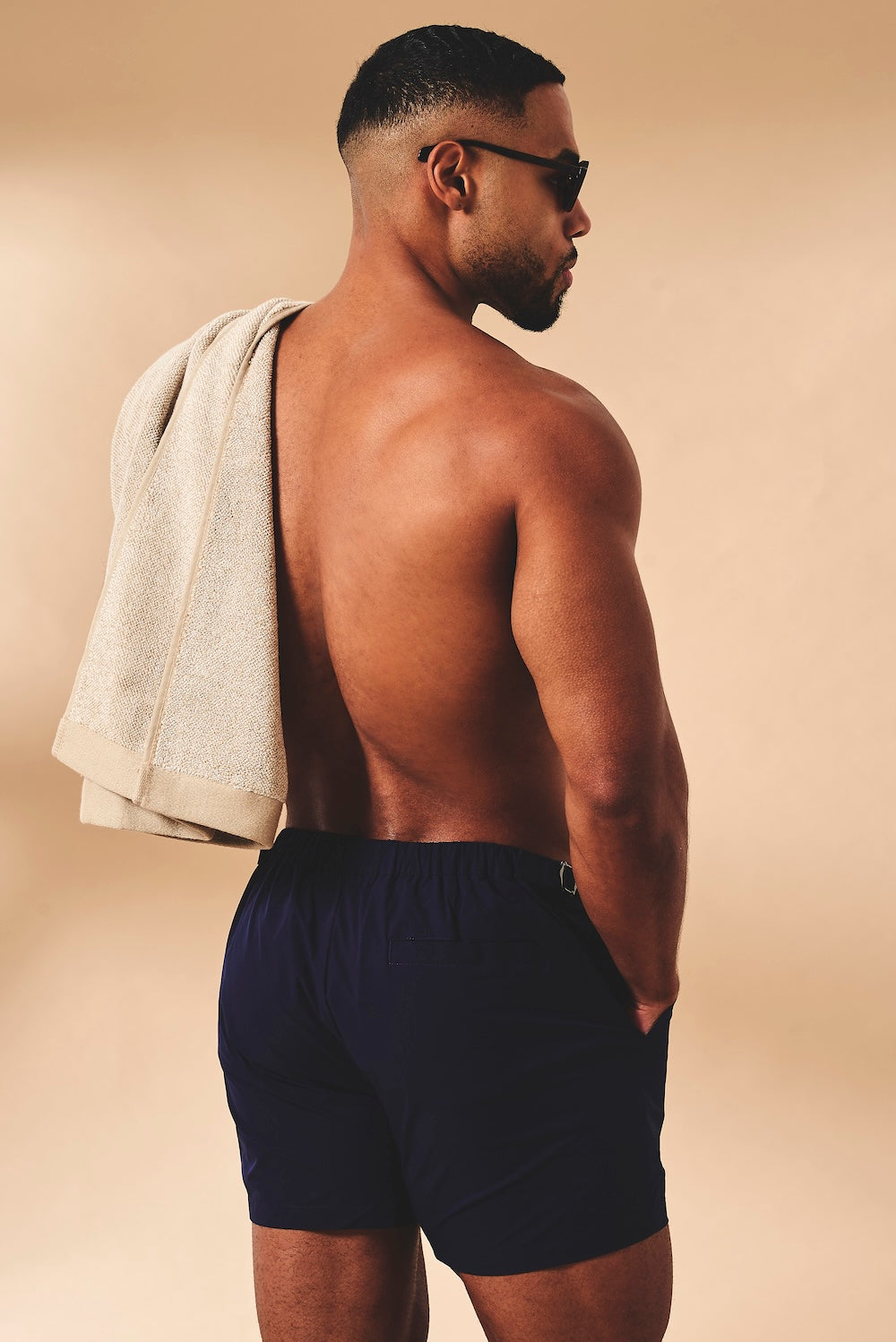 Quick Dry Hybrid Side Adjuster Swim Shorts in Navy - TAILORED ATHLETE - USA