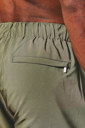 Quick Dry Plain Swim Short in Khaki - TAILORED ATHLETE - USA