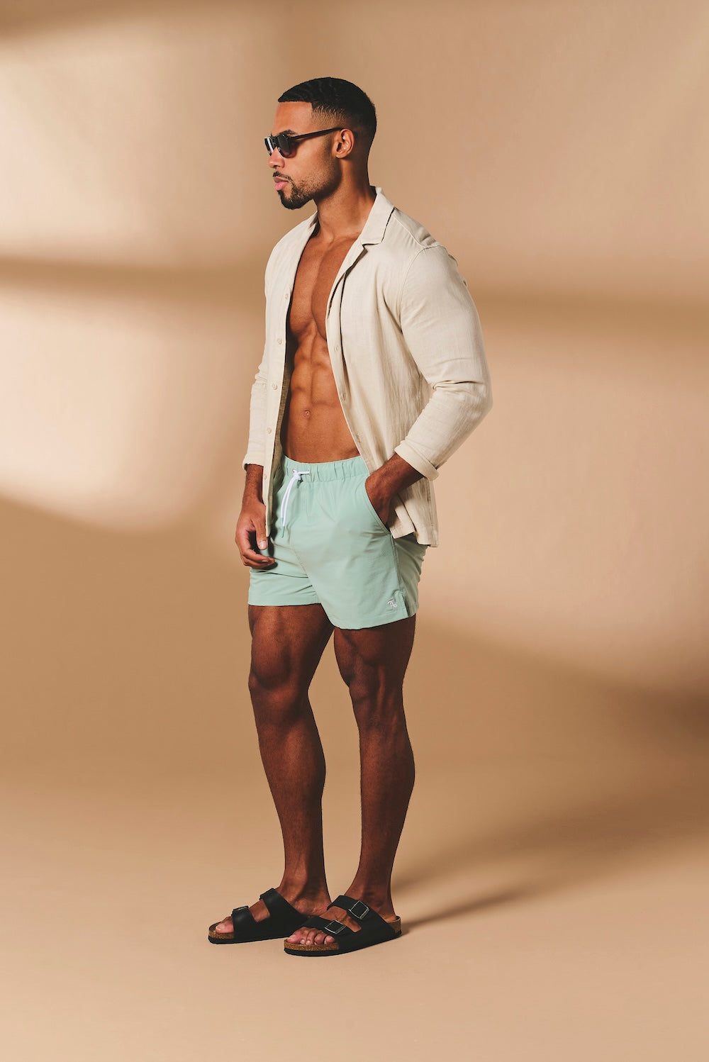 Quick Dry Plain Swim Short in Sage - TAILORED ATHLETE - USA