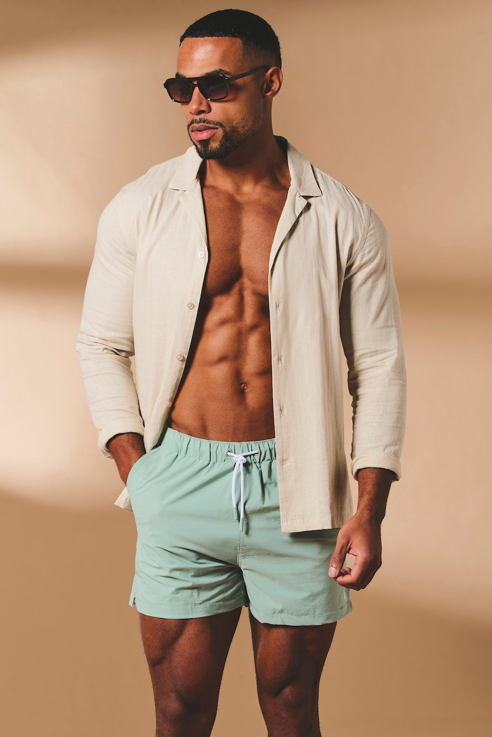 Quick Dry Plain Swim Short in Sage - TAILORED ATHLETE - USA