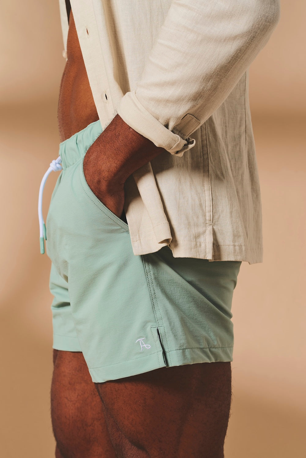 Quick Dry Plain Swim Short in Sage - TAILORED ATHLETE - USA