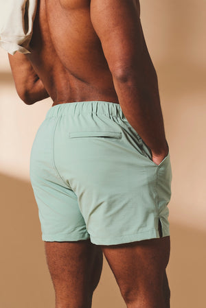 Quick Dry Plain Swim Short in Sage - TAILORED ATHLETE - USA