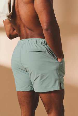 Quick Dry Plain Swim Shorts in Sage - TAILORED ATHLETE - USA