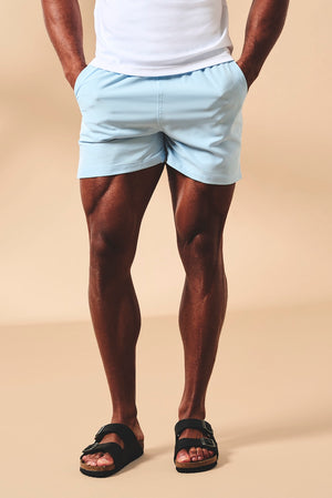 Plain Swim Short in Soft Blue - TAILORED ATHLETE - USA
