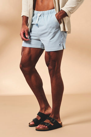 Quick Dry Seersucker Stripe Swim Shorts in Blue and White - TAILORED ATHLETE - USA