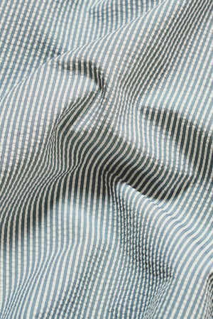 Quick Dry Seersucker Stripe Swim Short in Blue and White - TAILORED ATHLETE - USA