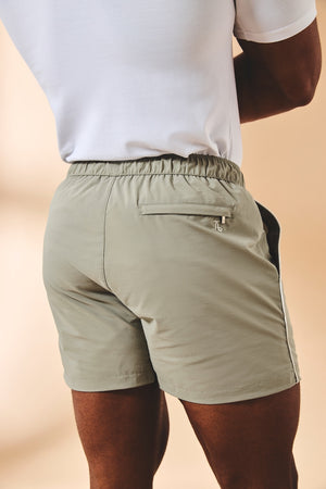 Quick Dry Piped Swim Shorts in Sage - TAILORED ATHLETE - USA