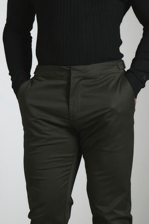 Smart Chino Side Adjuster Pants in Dark Khaki