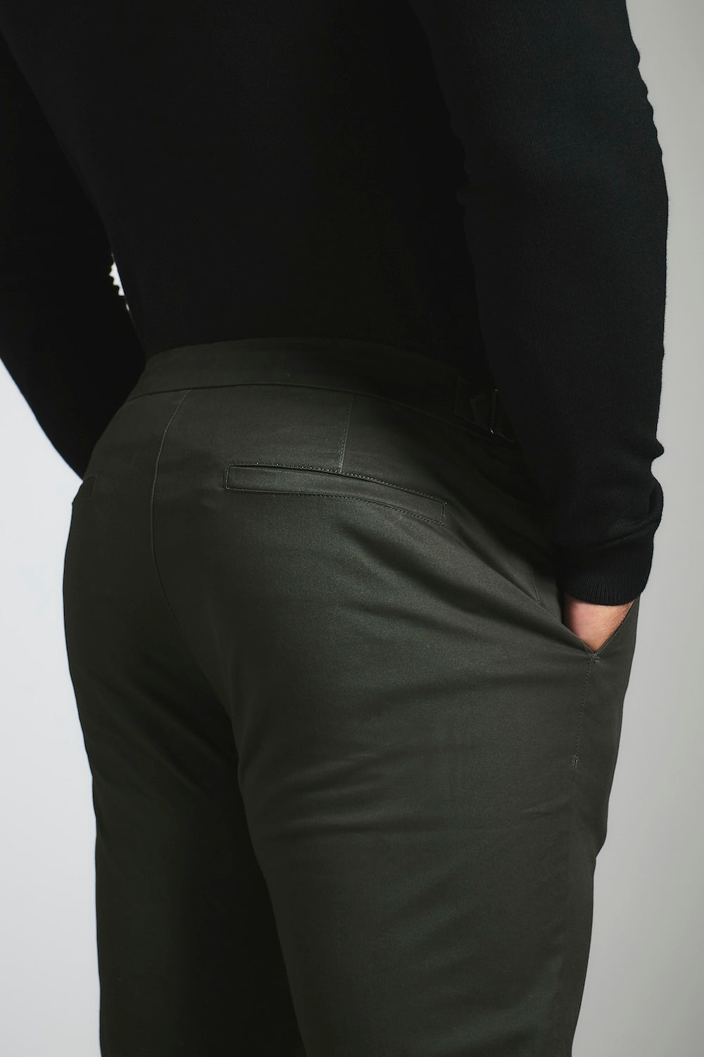 Smart Chino Side Adjuster Pants in Dark Khaki