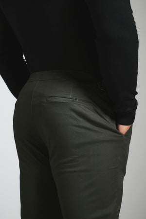 Smart Chino Side Adjuster Pants in Dark Khaki