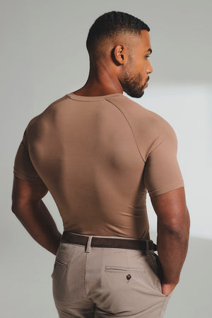 Athletic Fit V-Neck in Soft Walnut - TAILORED ATHLETE - USA