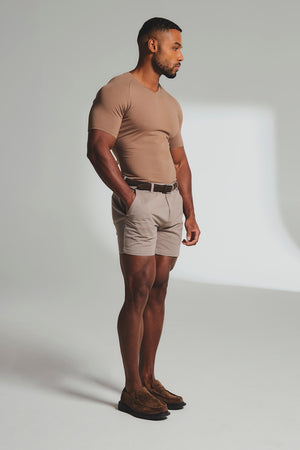 Athletic Fit V-Neck in Soft Walnut - TAILORED ATHLETE - USA