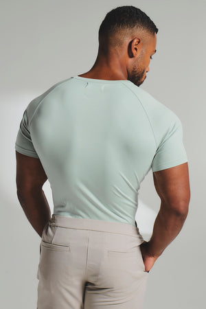 Mercerised Cotton T-Shirt in Duck Egg Blue - TAILORED ATHLETE - USA