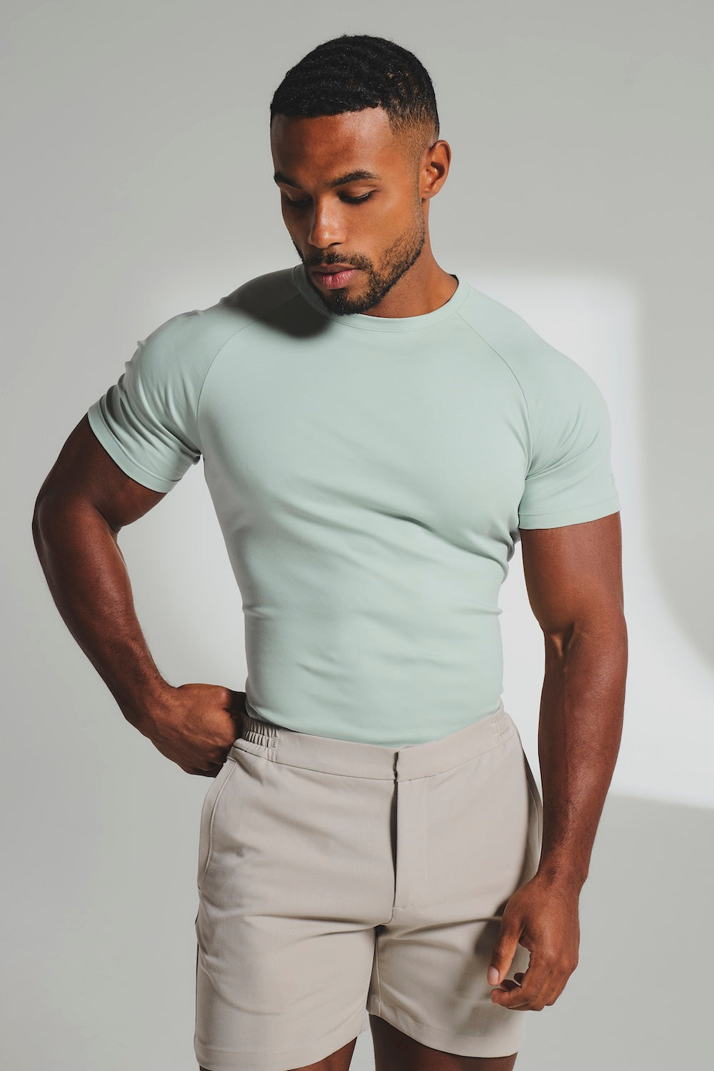 Mercerised Cotton T-Shirt in Duck Egg Blue - TAILORED ATHLETE - USA
