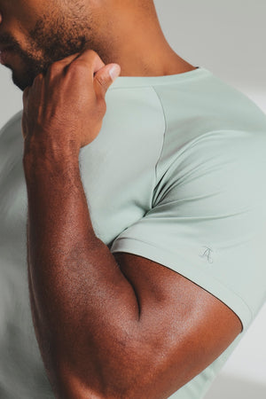Mercerised Cotton T-Shirt in Duck Egg Blue - TAILORED ATHLETE - USA