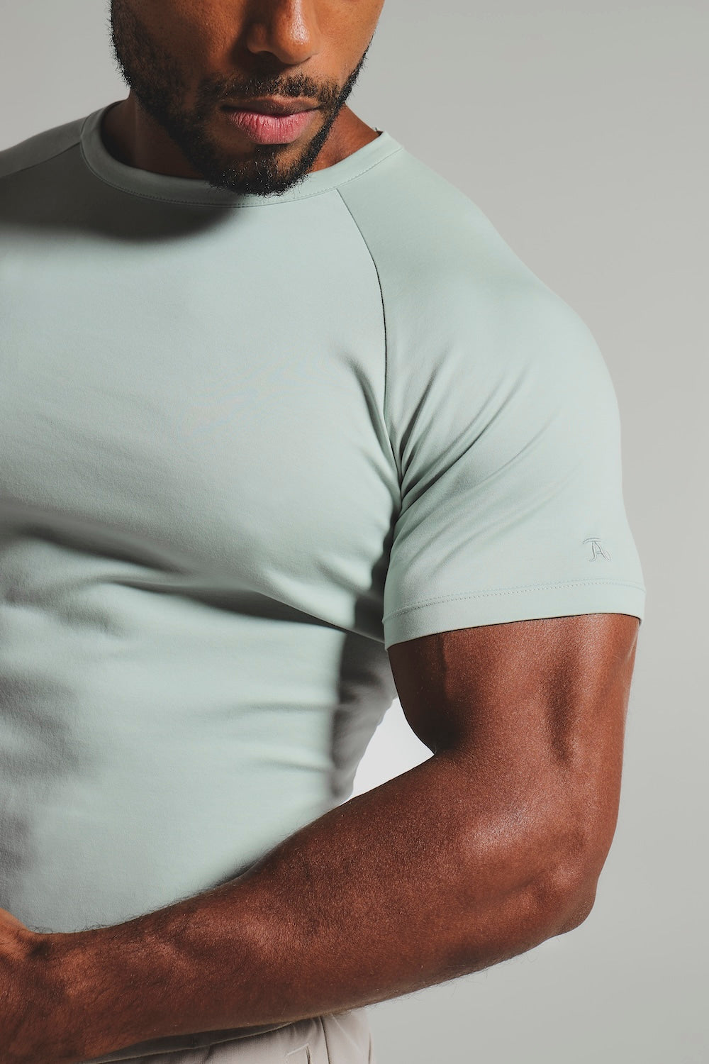 Mercerised Cotton T-Shirt in Duck Egg Blue - TAILORED ATHLETE - USA