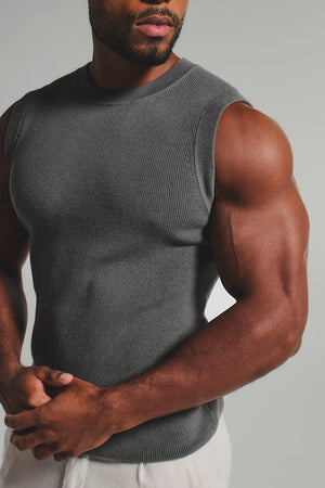 Knitted Tank Top in Olive - TAILORED ATHLETE - USA