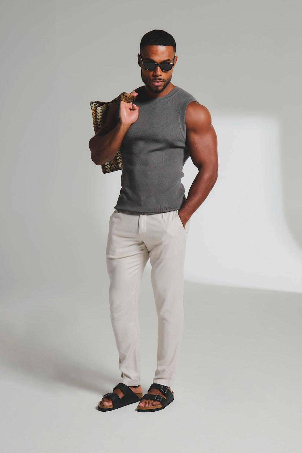 Knitted Tank Top in Olive - TAILORED ATHLETE - USA