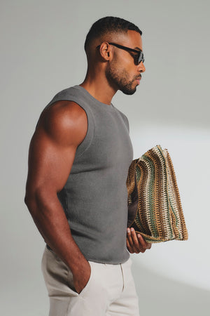 Knitted Tank Top in Olive - TAILORED ATHLETE - USA