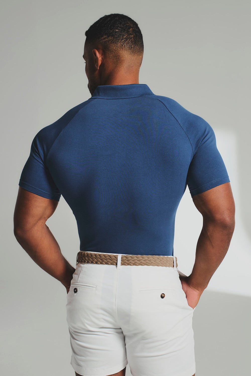 Athletic Fit Polo Shirt in Ink Blue - TAILORED ATHLETE - USA