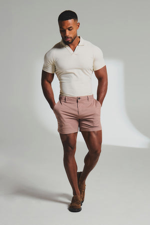 Athletic Fit Stretch Chino Shorts 5" in Dusky Pink - TAILORED ATHLETE - USA
