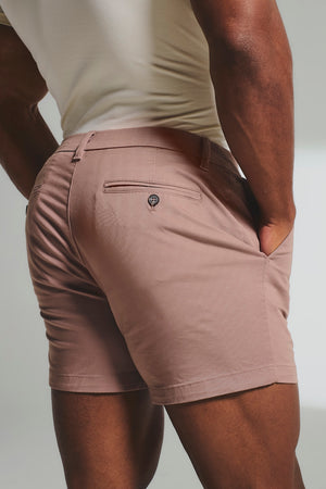 Athletic Fit Stretch Chino Shorts 5" in Dusky Pink - TAILORED ATHLETE - USA