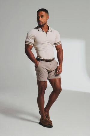 Athletic Fit Chino Shorts 5" in Mushroom - TAILORED ATHLETE - USA