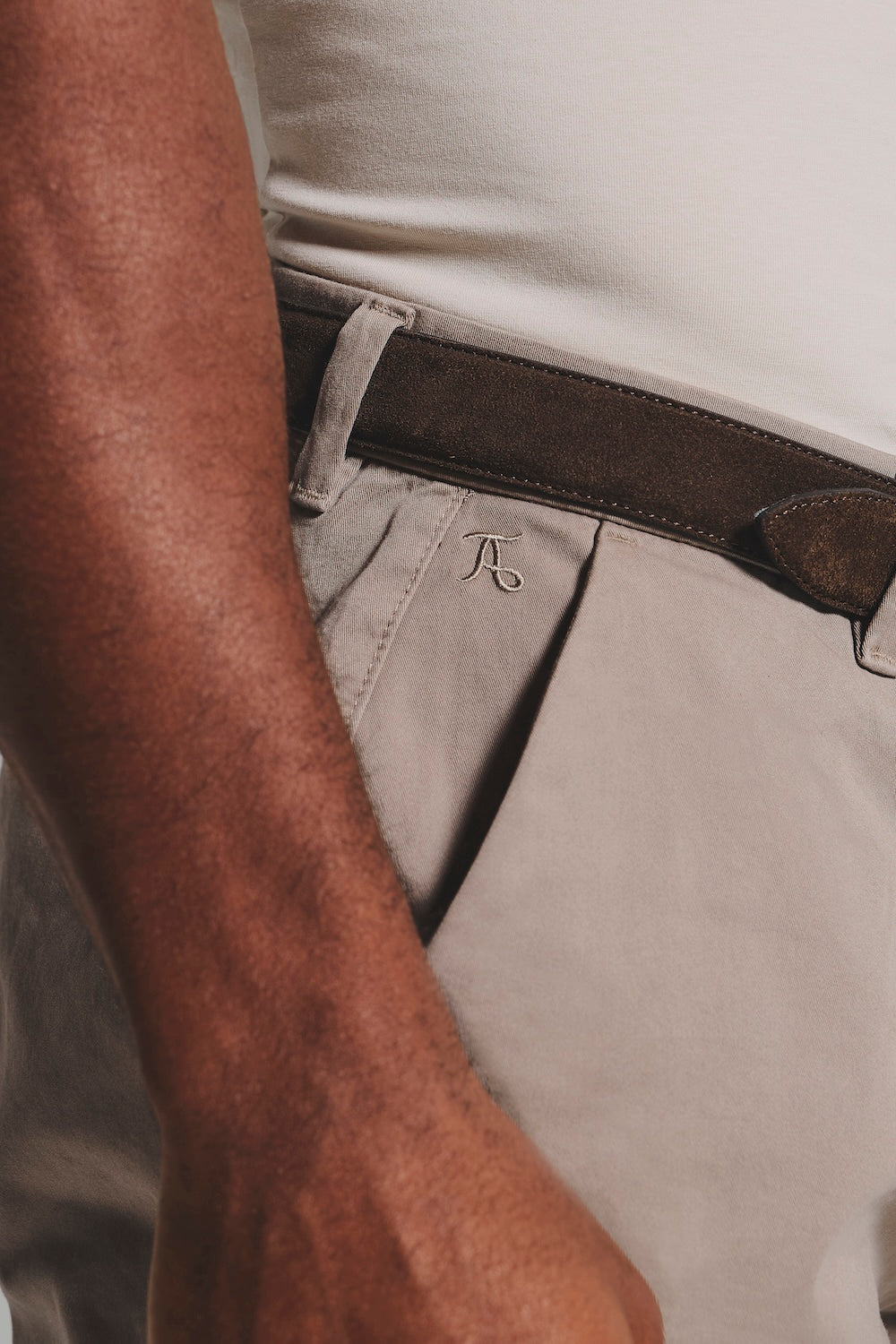 Athletic Fit Chino Shorts 5" in Mushroom - TAILORED ATHLETE - USA