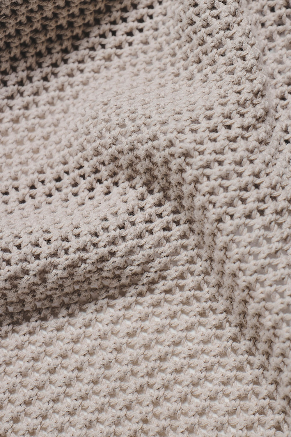 Colour Block Crochet Knitted Shirt in Mushroom and Chalk - TAILORED ATHLETE - USA