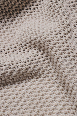 Colour Block Crochet Knitted Shirt in Mushroom and Chalk - TAILORED ATHLETE - USA