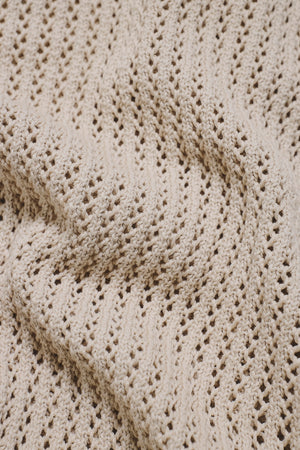 Crochet Knitted Tank Top in Neutral - TAILORED ATHLETE - USA