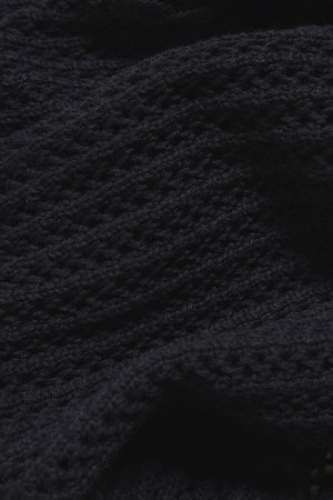 Crochet Knitted Shirt in Black - TAILORED ATHLETE - USA