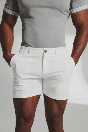 Athletic Fit Chino Shorts 5" in Chalk - TAILORED ATHLETE - USA