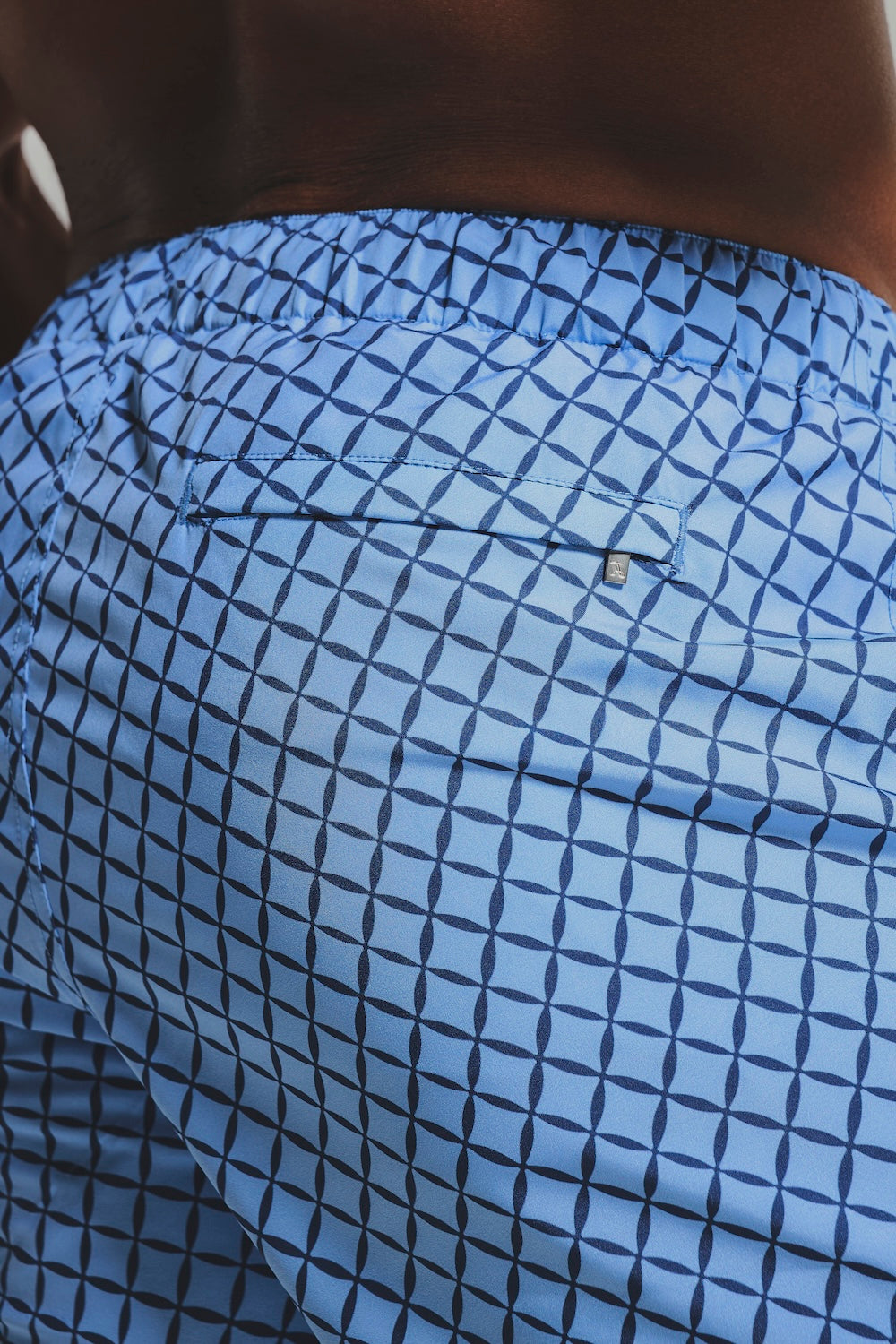 Quick Dry Printed Circle Geo Swim Short in Blue - TAILORED ATHLETE - USA
