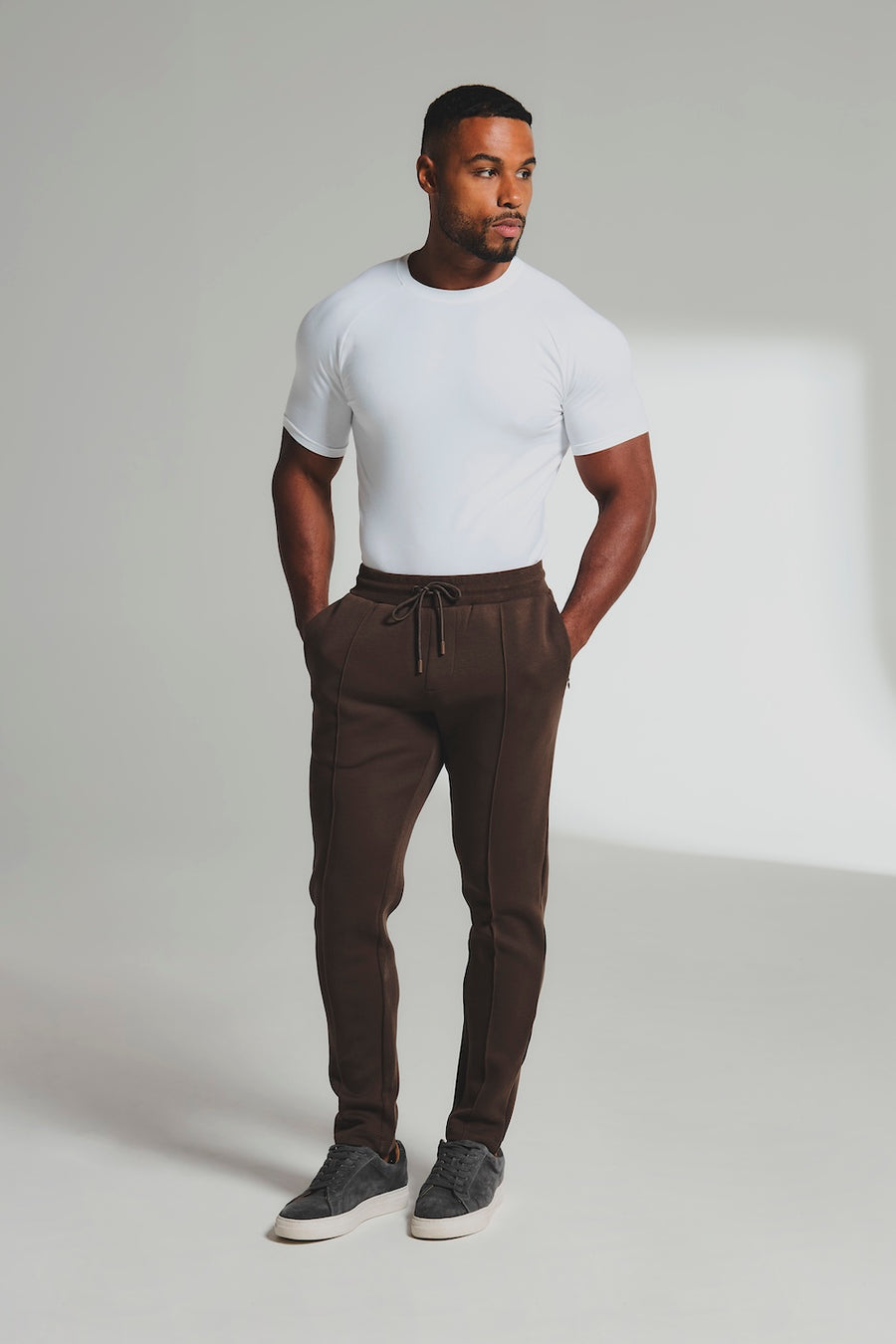 Luxe Sweat Smart Joggers in Chocolate - TAILORED ATHLETE - USA