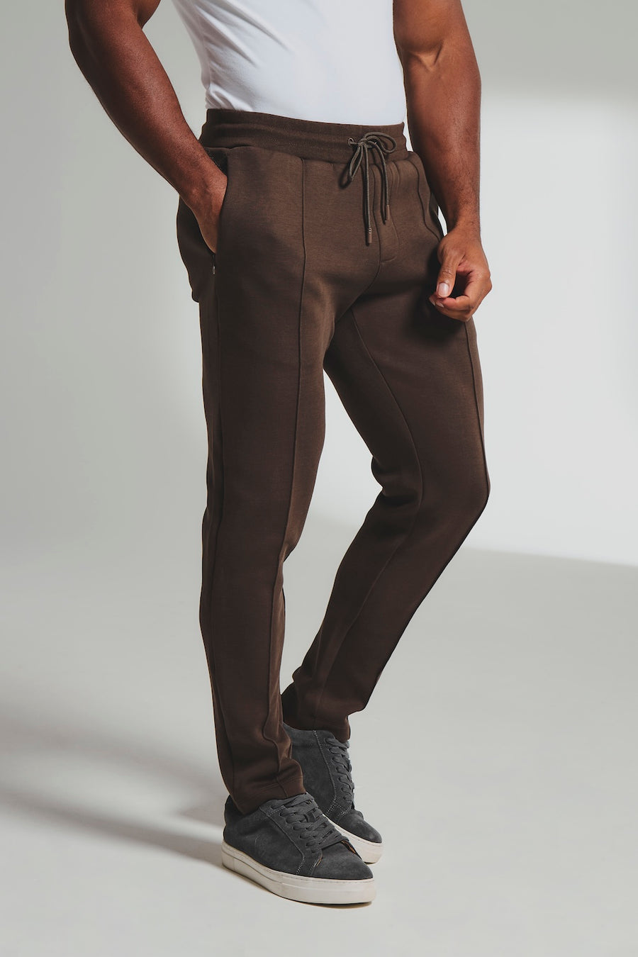 Luxe Sweat Smart Joggers in Chocolate - TAILORED ATHLETE - USA