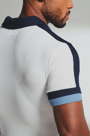 Colour Blocked Zip Neck Polo Shirt - TAILORED ATHLETE - USA